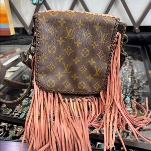 Louis Vuitton Monogram Brown with Pink Fringe Crossbody Bag